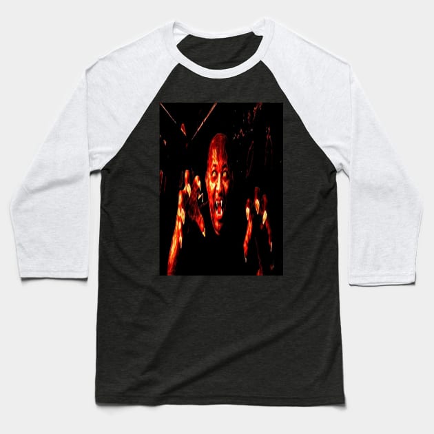 Vampire - Horror Baseball T-Shirt by All my art